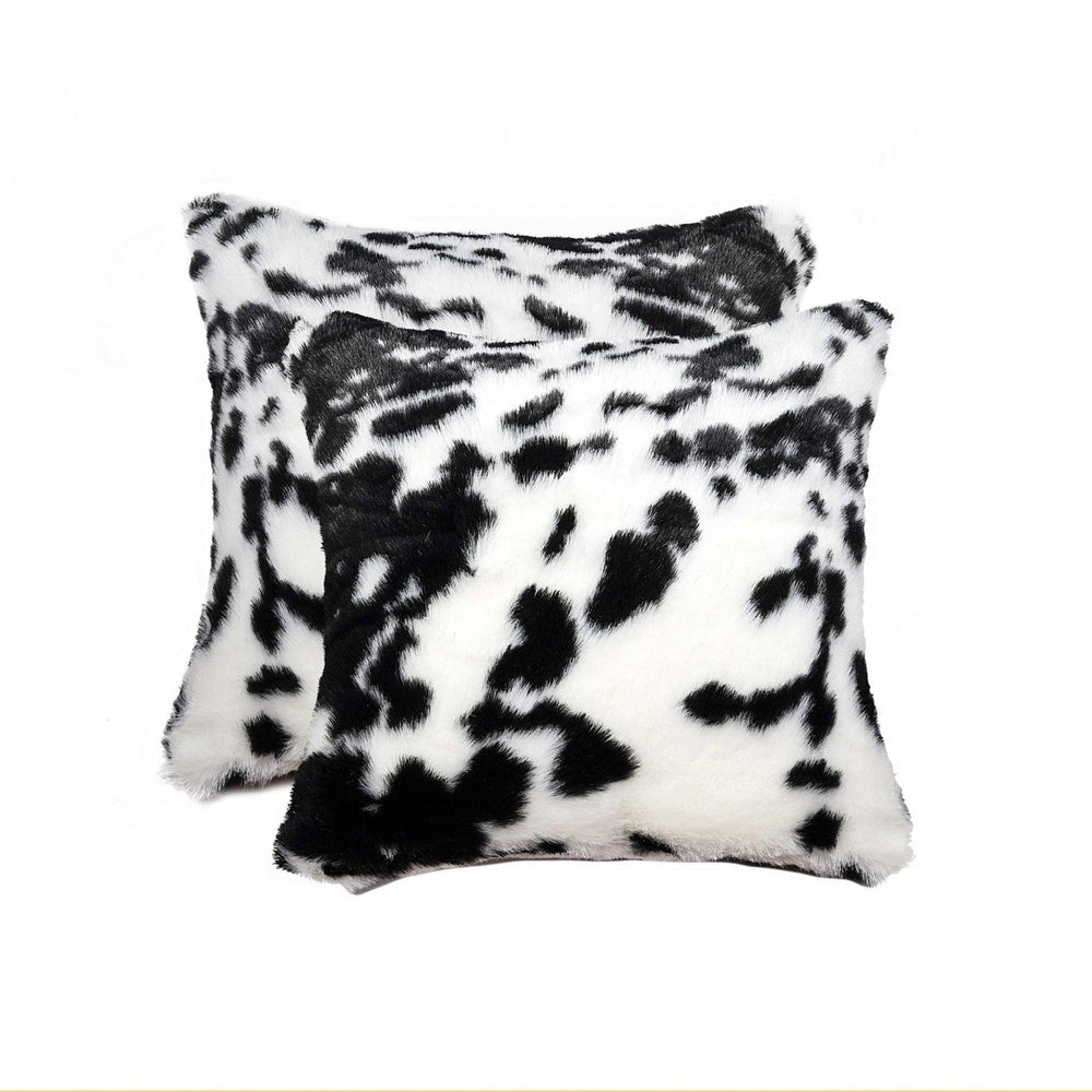 18" X 18" X 5" Sugarland Black And White Faux  Pillow 2 Pack - Homeroots