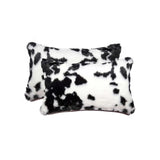 12" X 20" X 5" Sugarland Black And White Faux  Pillow 2 Pack - Homeroots