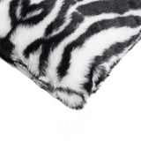Set of Two 12" X 20" Black and White Faux Fur Throw Pillow - Homeroots