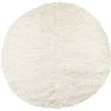 72" Off White Circular Faux Fur Area Rug - Homeroots