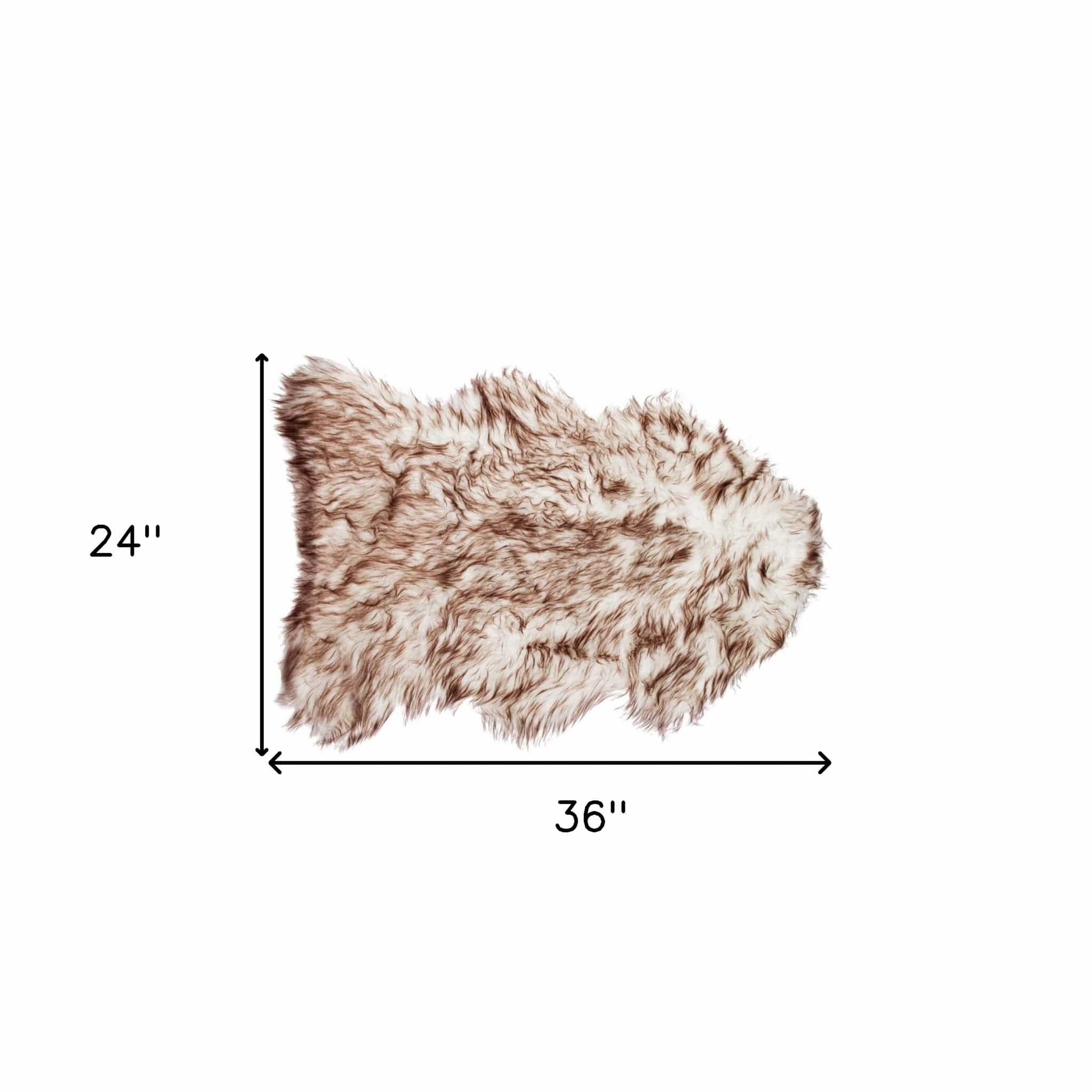 24" X 36" X 1.5" Gradient Chocolate Faux Sheepskin - Area Rug - Homeroots - Flyclothing LLC
