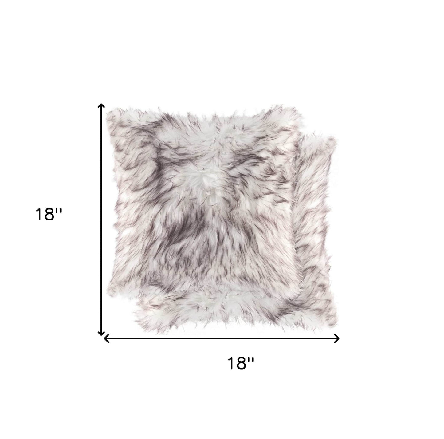 Set of Two 18" Chocolate Faux Fur Throw Pillow - Homeroots - Flyclothing LLC