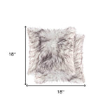Set of Two 18" Chocolate Faux Fur Throw Pillow - Homeroots - Flyclothing LLC