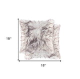 Set of Two 18" Chocolate Faux Fur Throw Pillow - Homeroots - Flyclothing LLC