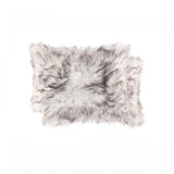 Set of Two 12" X 20" Chocolate Faux Fur Throw Pillow - Homeroots