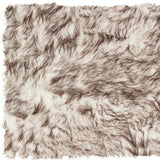 2' X 3' Brown and White Faux Sheepskin Ombre Machine Tufted Non Skid Area Rug - Homeroots - Flyclothing LLC