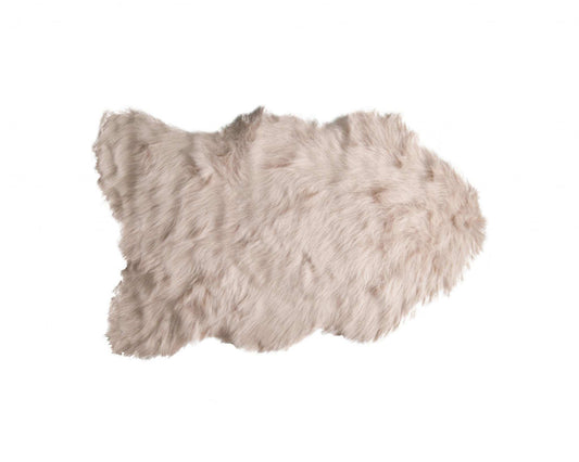 2' X 3' Taupe Faux Sheepskin Machine Tufted Non Skid Area Rug - Homeroots - Flyclothing LLC