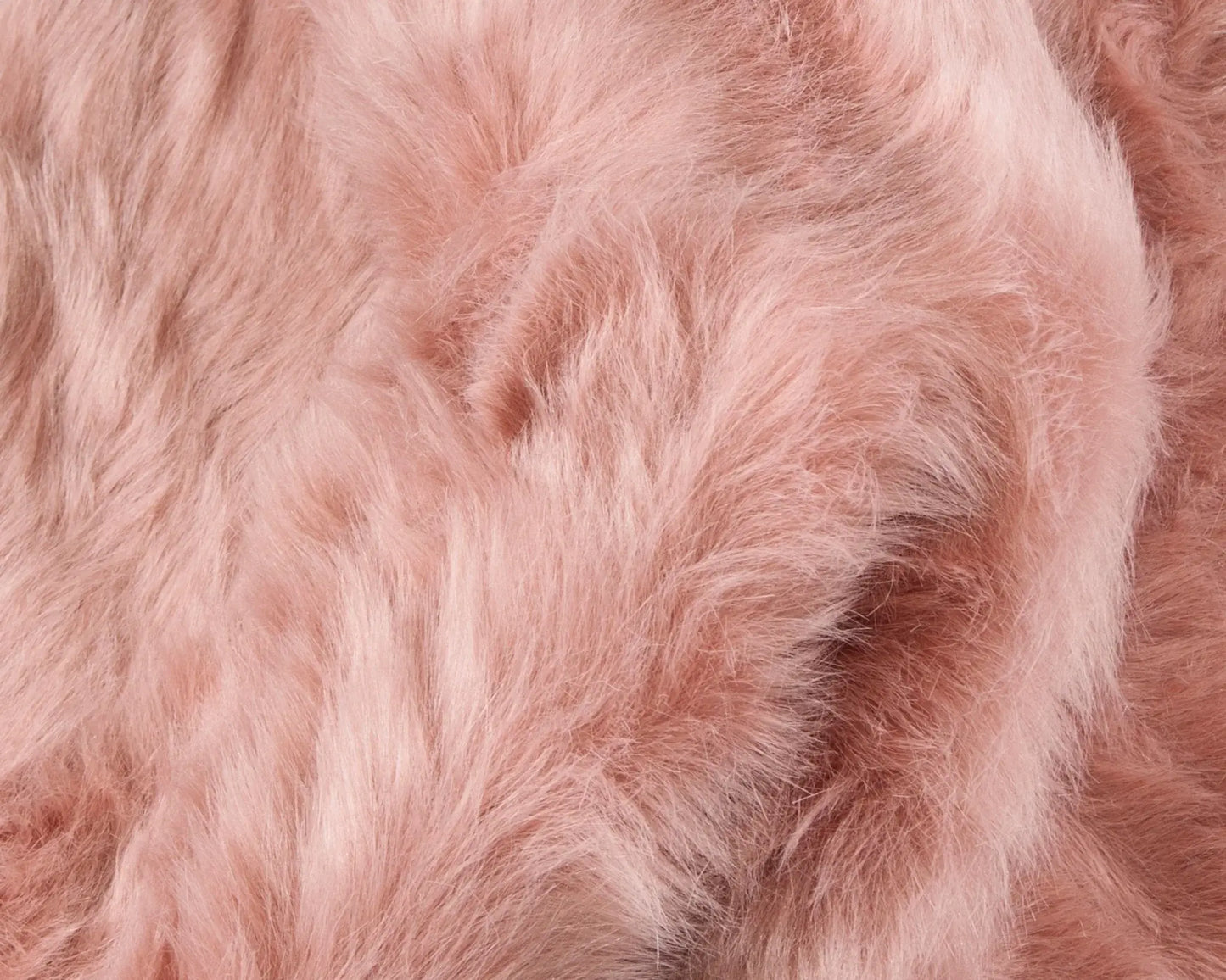 24" X 36" X 1.5" Dusty Rose Plush Faux Sheepskin Area Rug - Homeroots - Flyclothing LLC