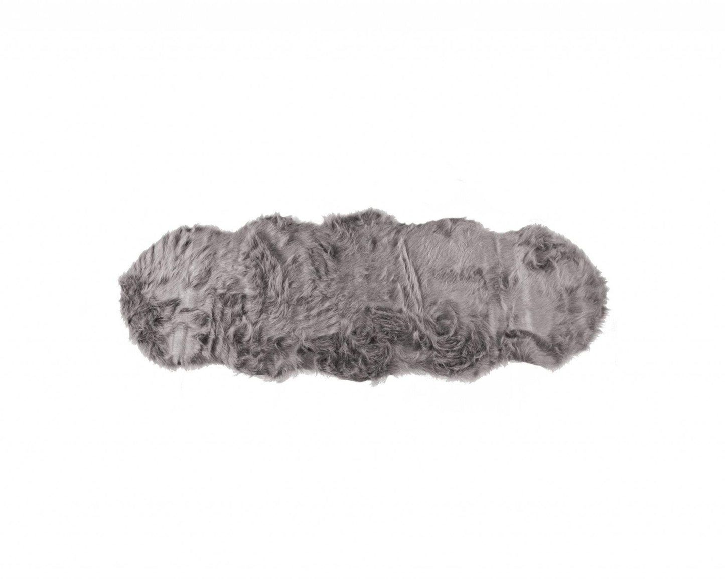 2' X 6' Gray Sheepskin Double - Area Rug - Homeroots - Flyclothing LLC