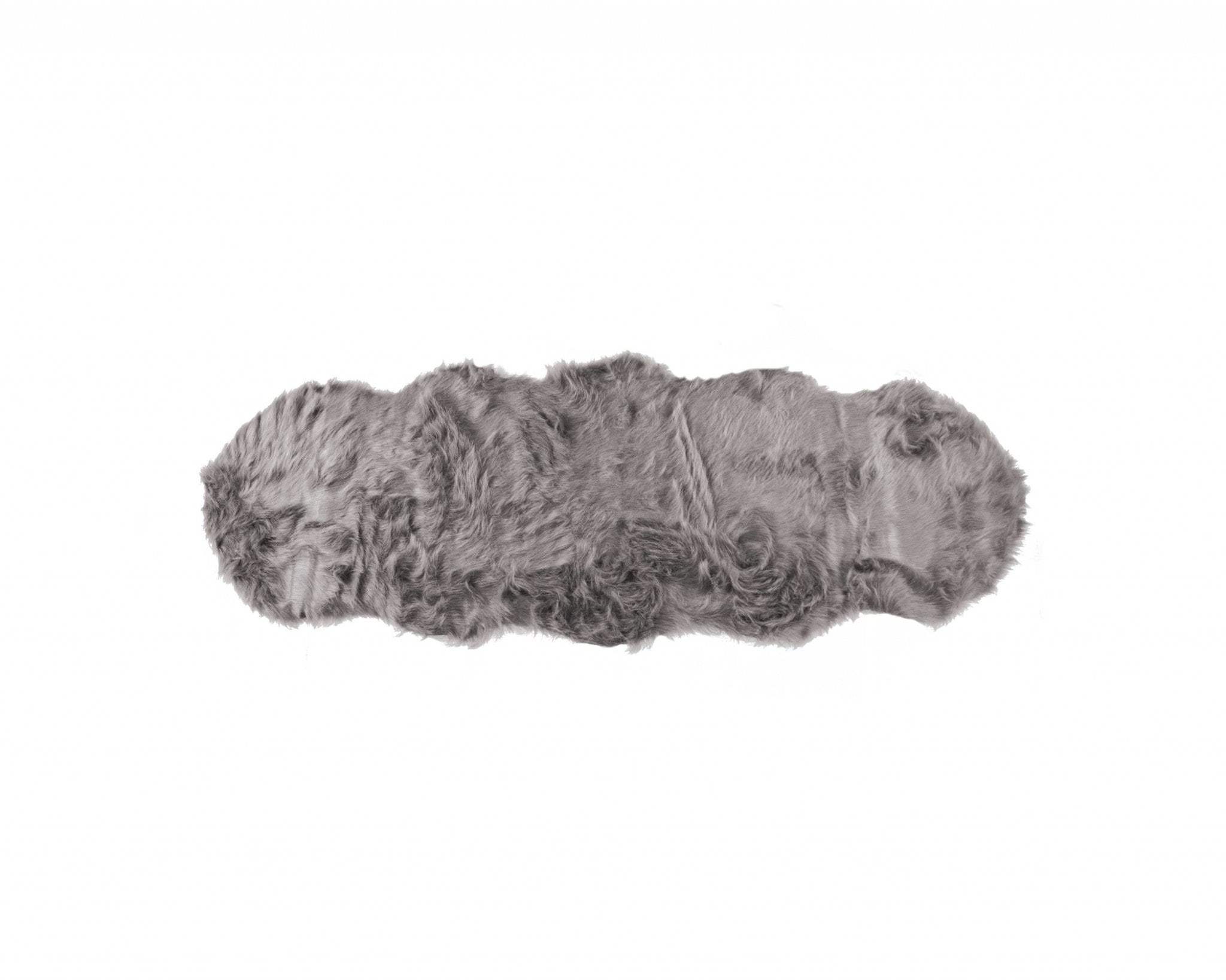 2' X 6' Gray Sheepskin Double - Area Rug - Homeroots - Flyclothing LLC