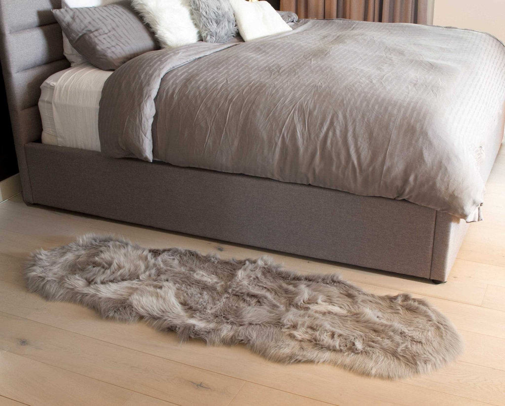 2' X 6' Gray Sheepskin Double - Area Rug - Homeroots - Flyclothing LLC