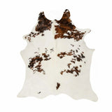 72" X 84" Salt & Pepper Cowhide Rug - S&P Chocolate White - Homeroots