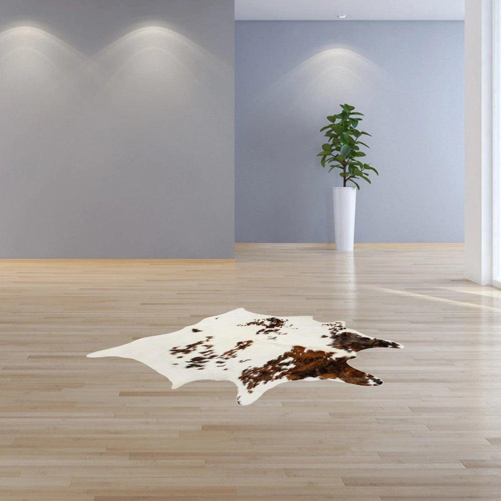 72" X 84" Salt & Pepper Cowhide Rug - S&P Chocolate White - Homeroots - Flyclothing LLC