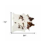 72" X 84" Salt & Pepper Cowhide Rug - S&P Chocolate White - Homeroots - Flyclothing LLC