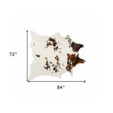 72" X 84" Salt & Pepper Cowhide Rug - S&P Chocolate White - Homeroots
