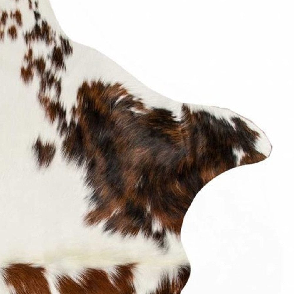 72" X 84" Salt & Pepper Cowhide Rug - S&P Chocolate White - Homeroots - Flyclothing LLC