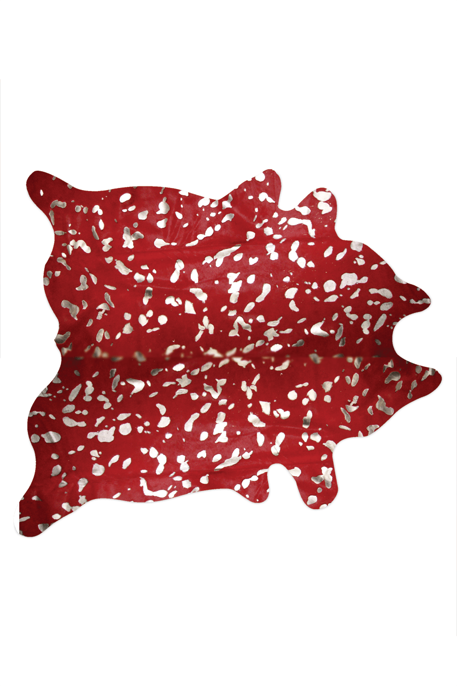 72" X 84" Red And Silver Cowhide - Area Rug - Homeroots - Flyclothing LLC