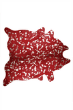 72" X 84" Red And Silver Cowhide - Area Rug - Homeroots