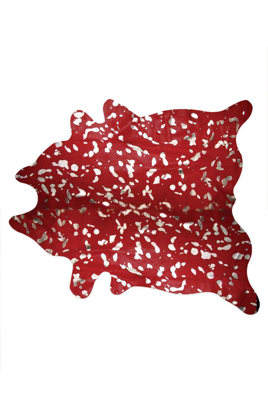 72" X 84" Red And Silver Cowhide - Area Rug - Homeroots - Flyclothing LLC