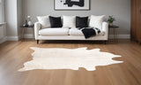 60" X 84" Off White Cowhide  Rug - Homeroots