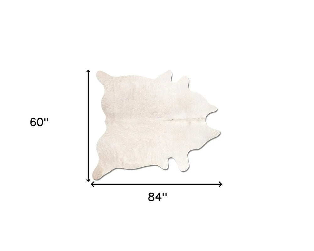 60" X 84" Off White Cowhide  Rug - Homeroots