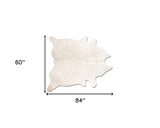 60" X 84" Off White Cowhide  Rug - Homeroots