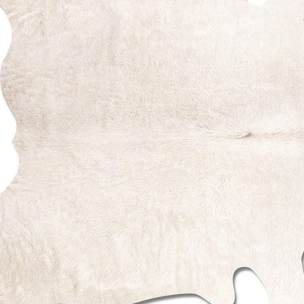 60" X 84" Off White Cowhide  Rug - Homeroots