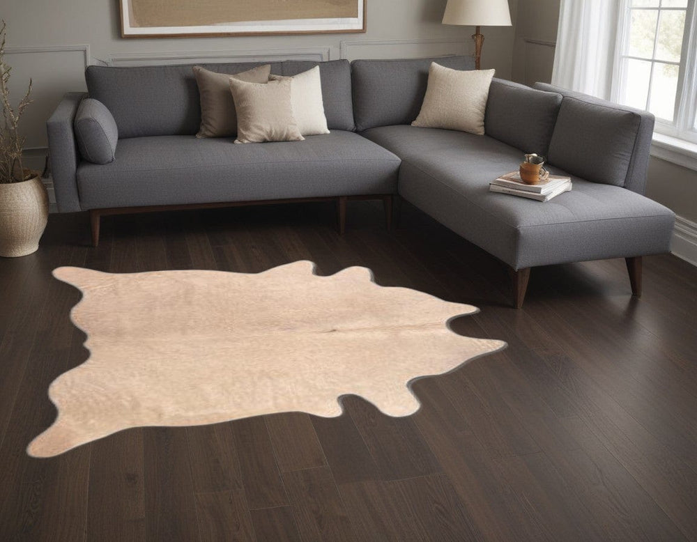 60" X 84" Natural Cowhide - Area Rug - Homeroots