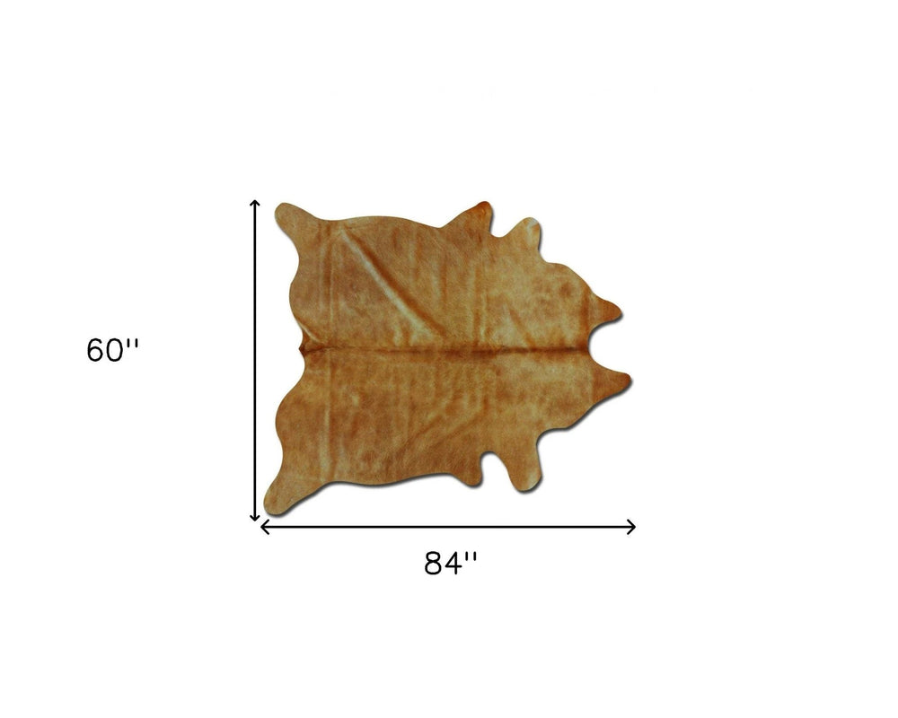 60" X 84" Tan Cowhide - Area Rug - Homeroots - Flyclothing LLC