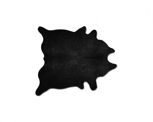 60" X 84" Black Cowhide - Area Rug - Homeroots