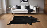 60" X 84" Black Cowhide - Area Rug - Homeroots