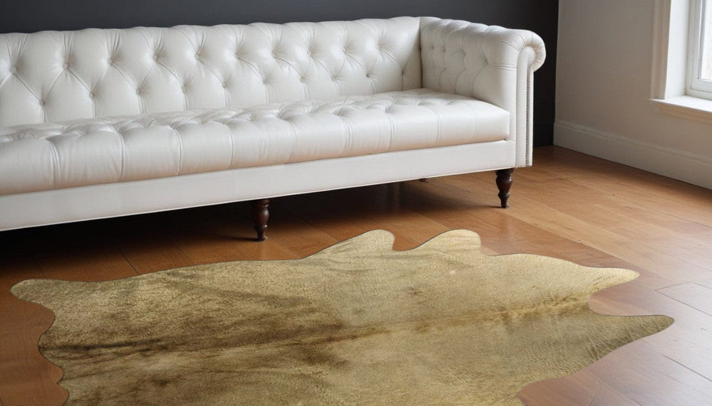 60" X 84" Taupe Cowhide - Area Rug - Homeroots