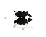60" X 84" Black And White Cowhide - Area Rug - Homeroots - Flyclothing LLC