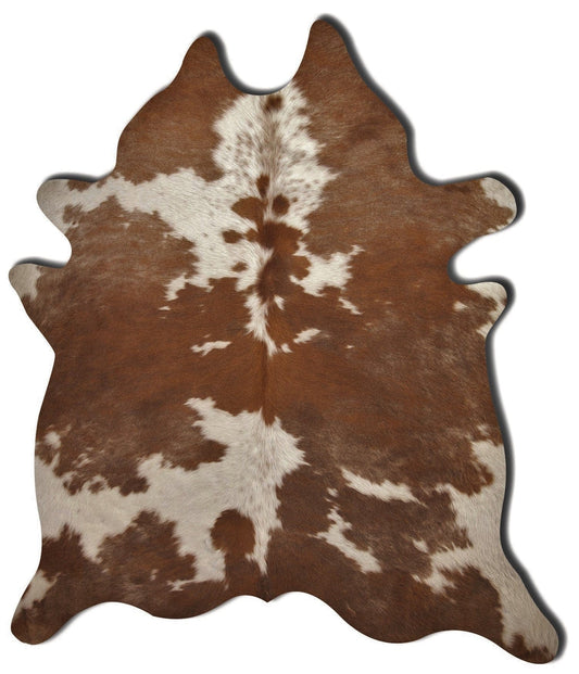 60" X 84" Brown And White Cowhide - Area Rug - Homeroots