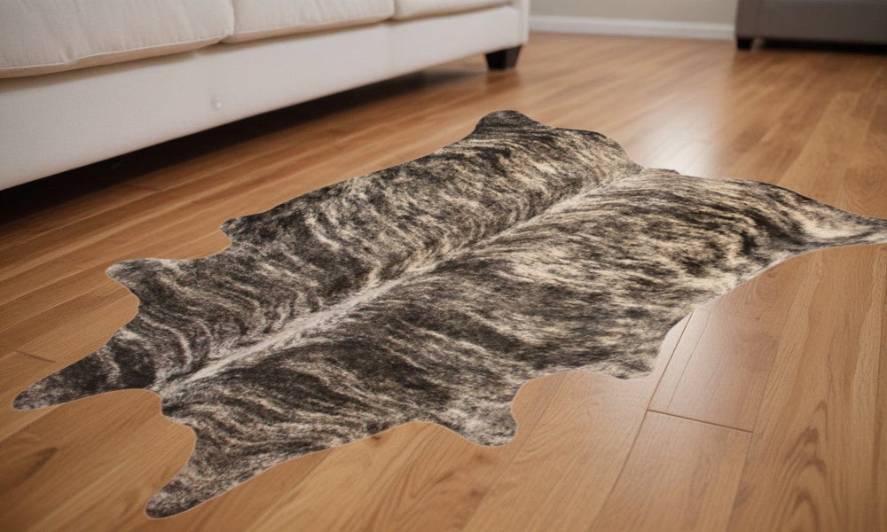 60" X 84" Exotic Zebu Cowhide - Area Rug - Homeroots