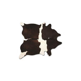 60" X 84" Chocolate And White Cowhide - Area Rug - Homeroots