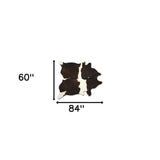 60" X 84" Chocolate And White Cowhide - Area Rug - Homeroots - Flyclothing LLC