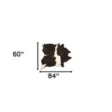 60" X 84" Chocolate And White Cowhide - Area Rug - Homeroots