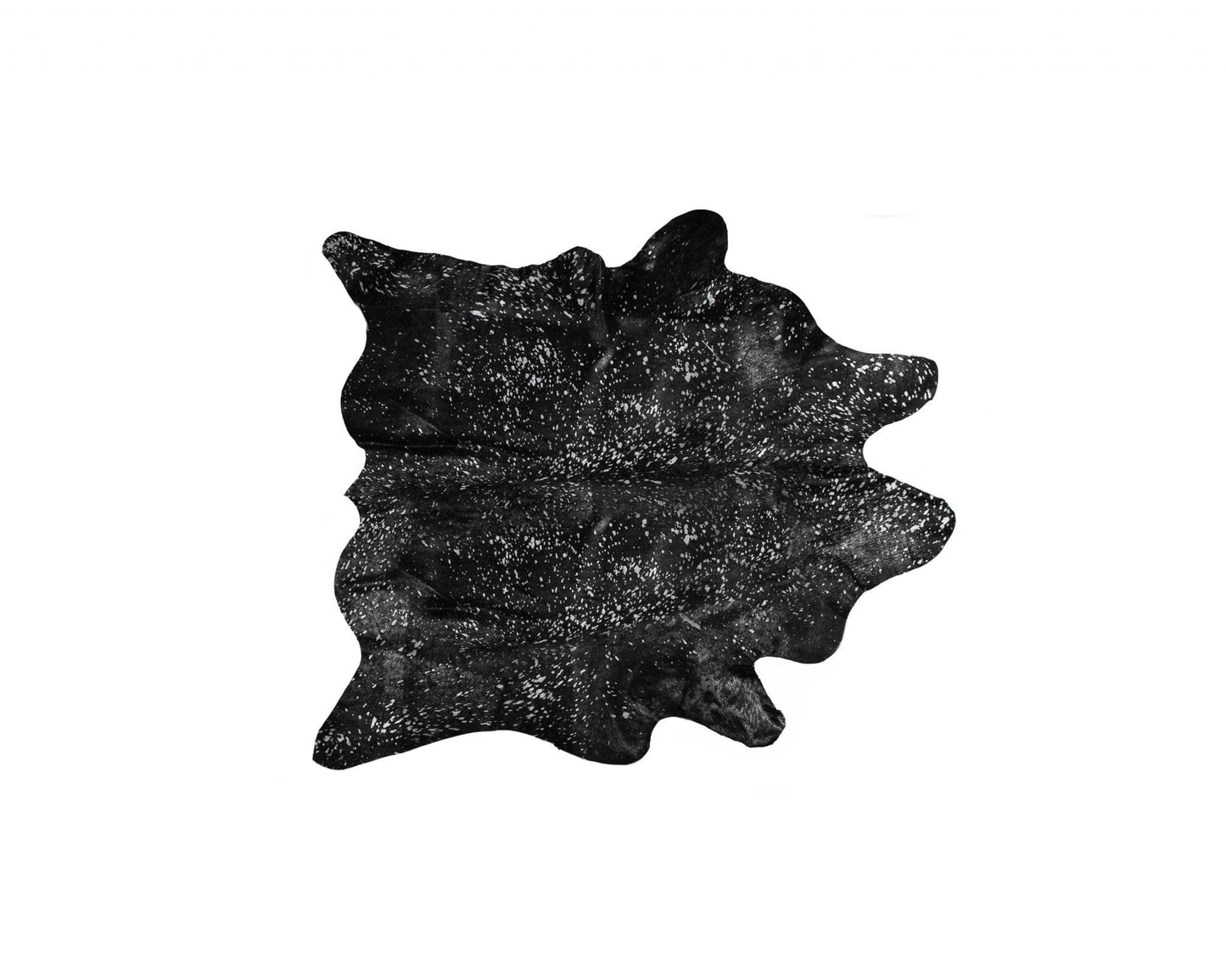 60" X 84" Black And Silver Cowhide - Area Rug - Homeroots - Flyclothing LLC