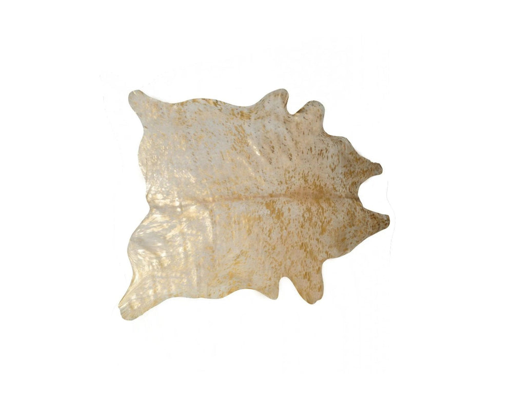 60" X 84" Natural And Gold Cowhide - Area Rug - Homeroots