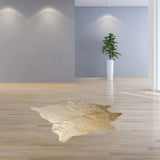 60" X 84" Natural And Gold Cowhide - Area Rug - Homeroots