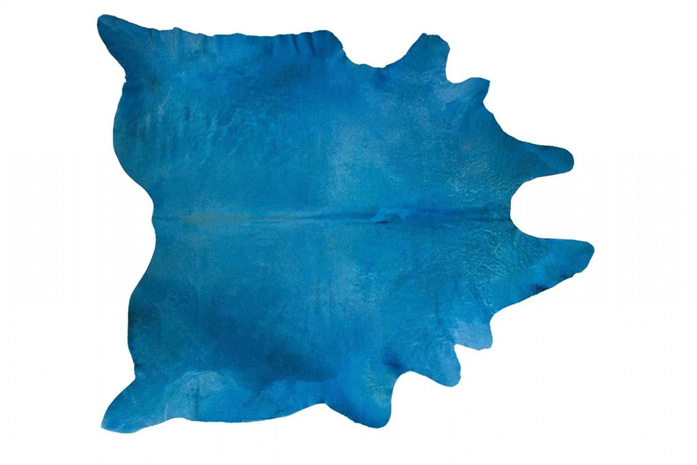 5' X 7' Blue Cowhide Cowhide Handmade Area Rug - Homeroots - Flyclothing LLC