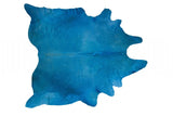 5' X 7' Blue Cowhide Cowhide Handmade Area Rug - Homeroots