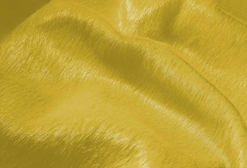 60" X 84" Yellow Cowhide - Area Rug - Homeroots - Flyclothing LLC