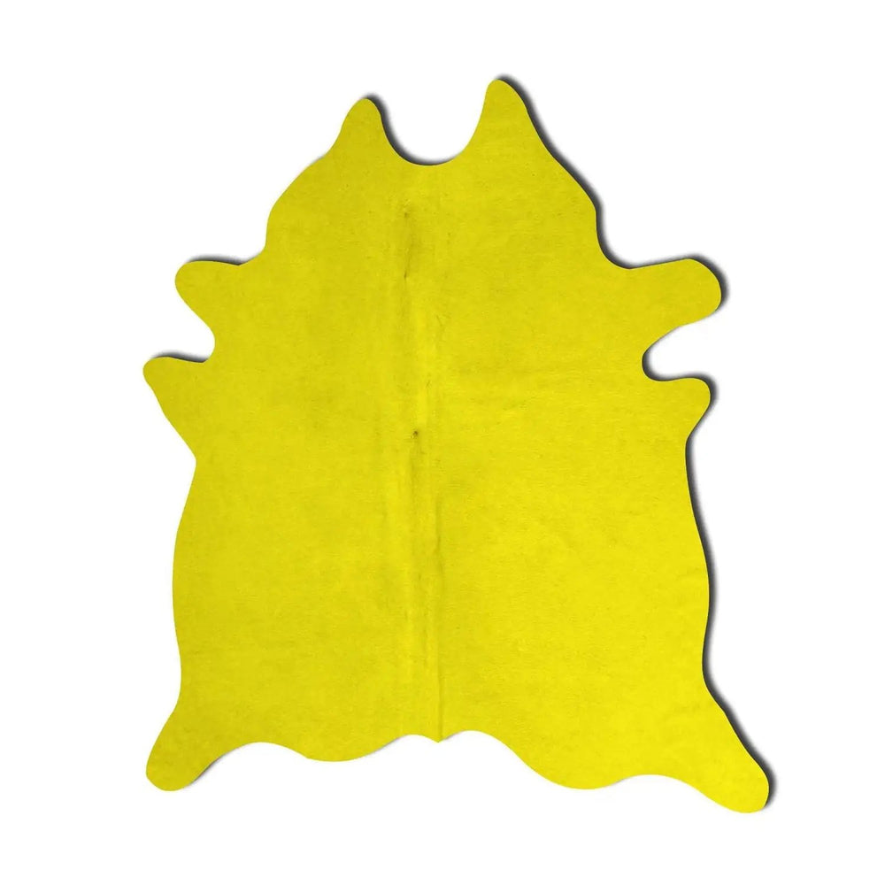 60" X 84" Yellow Cowhide - Area Rug - Homeroots - Flyclothing LLC