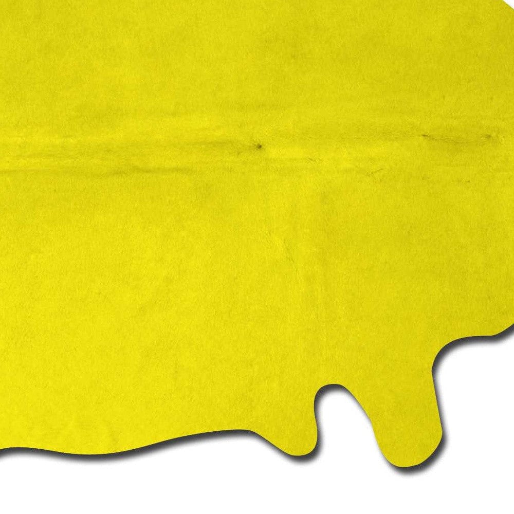 60" X 84" Yellow Cowhide - Area Rug - Homeroots - Flyclothing LLC