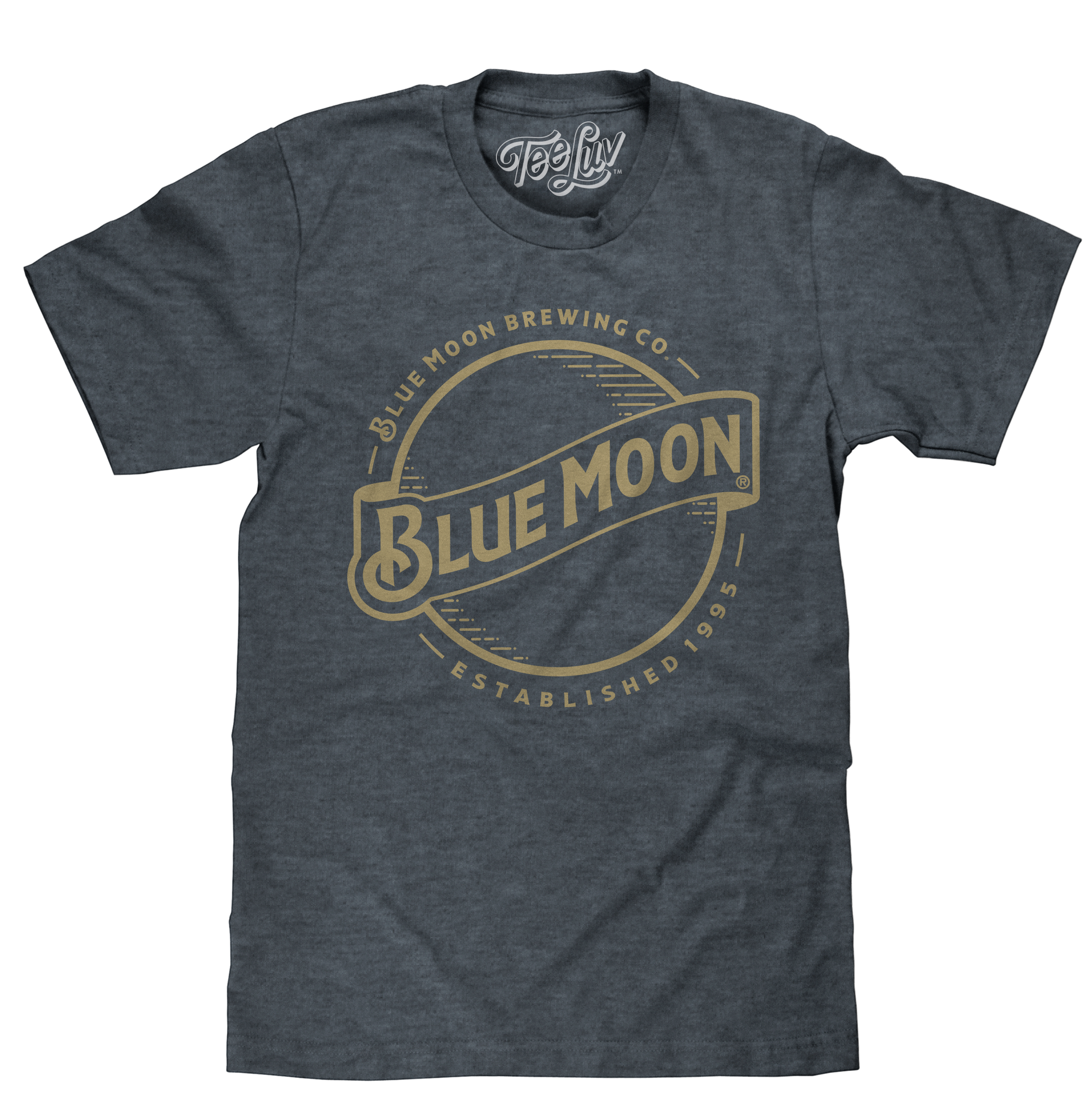 Blue Moon Gold Print Logo T-Shirt - Indigo