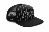 Tupac
3D/Flat Embroidery with
Zig Zag Contrast Stitch Black 5 Panel Trucker Hat