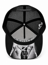 Tupac
3D/Flat Embroidery with
Zig Zag Contrast Stitch Black 5 Panel Trucker Hat