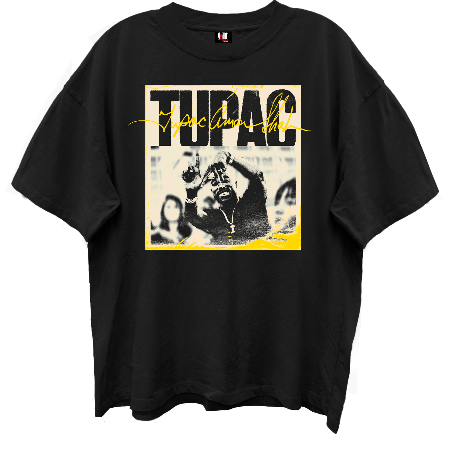 TUPAC LA PHOTO TEE LIMO BLACK T-SHIRT/ GIANT VINTAGE